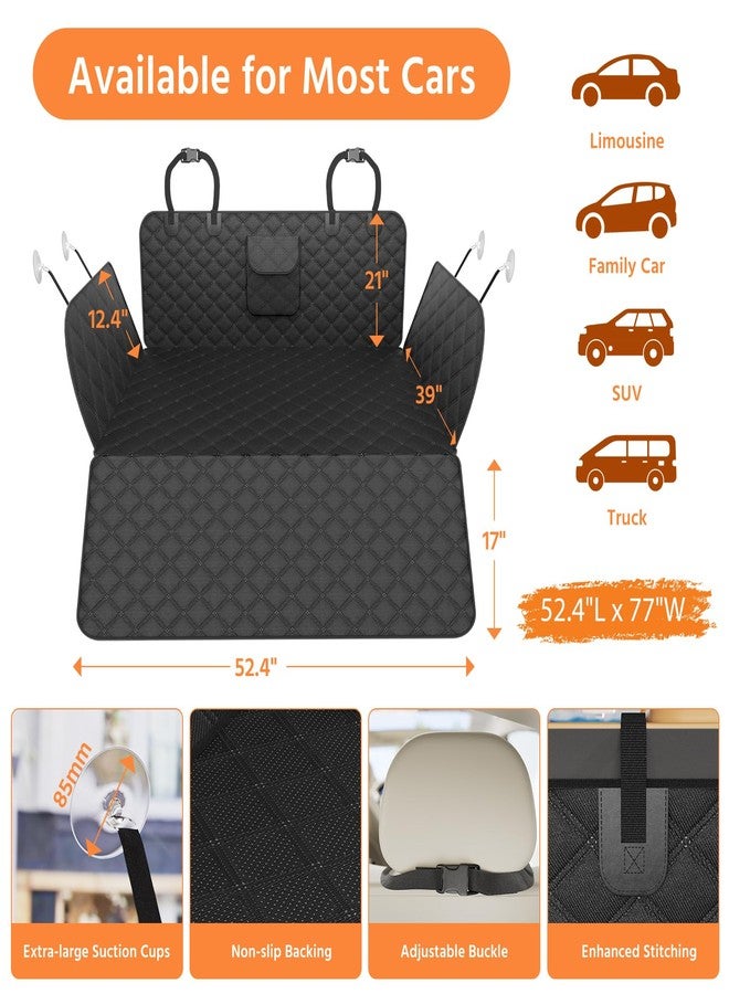 Simple Trending SUV Cargo Liner for Dogs, Waterproof Dog Car Seat Cover Mat for SUVs Sedans Vans, Universal Fit Pet Trunk Cover with Non-Slip Bumper Flap Protector, Black - Image 3